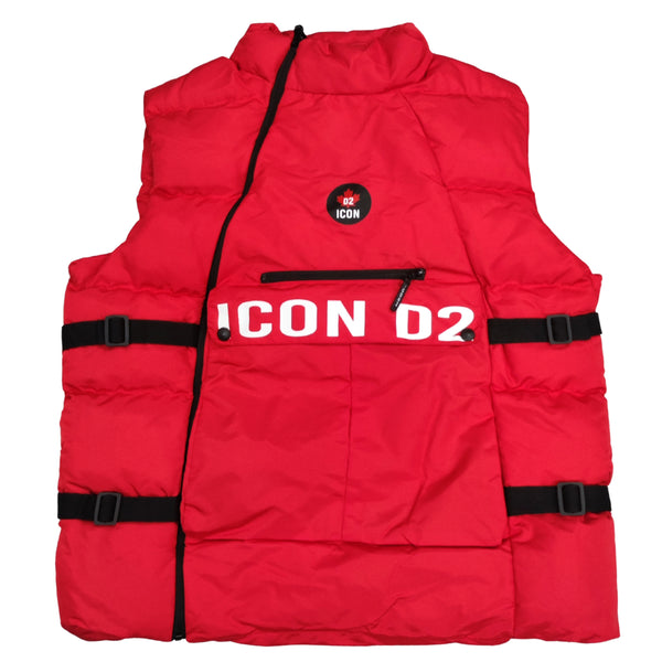 ICON D2 sleeveless puffer jacket - red