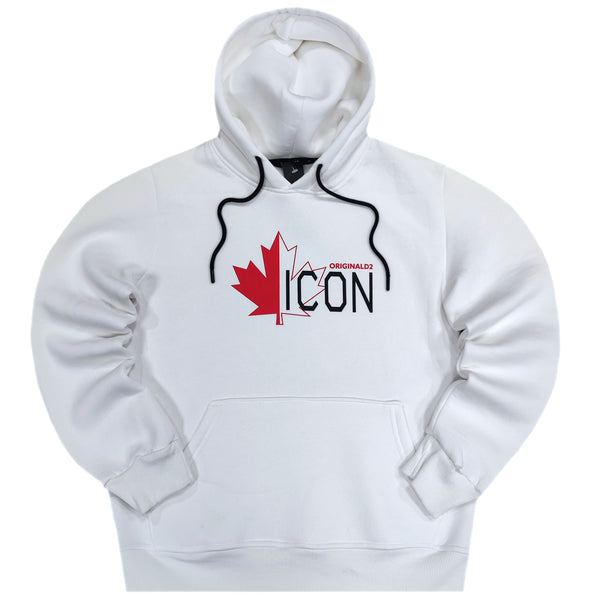 ICON D2 - ICN-202 - original logo hoodie - white