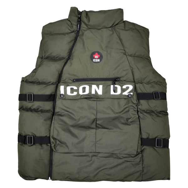 ICON D2 sleeveless puffer jacket - khaki