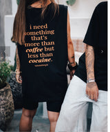 Twelve clothing “more than coffee less than Cocaine ” oversized sleeveless tee - black - W