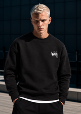 TWO BROTHERS - Ανδρικό μακρυμάνικο φούτερ Round Neck - Μαύρο BF-26460