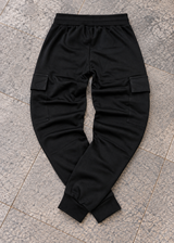 GUF CLOTHING - Ανδρική φόρμα cargo χωρίς χνούδι elegant pants - Μαύρη DB-7396