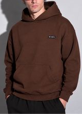 Ανδρικό μακρυμάνικο φούτερ με κουκούλα Vinyl Art Clothing-84815-33-cotton oversized-emblem hoodie καφέ