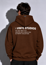 Ανδρικό μακρυμάνικο φούτερ με κουκούλα Vinyl Art Clothing-75757-33-Studios V Legacy hoodie cotton oversized brown