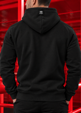 Ανδρική ζακέτα φούτερ με κουκούλα New wave clothing -1400-black basic logo zip-up hoodie -μαύρο