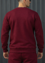 HENRY CLOTHING - Ανδρικό φούτερ με κέντημα regular fit - Burgundy 3-802