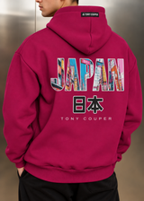 TONY COUPER - Ανδρικό μακρυμάνικο φούτερ με κουκούλα Japan - Magenta H27/25