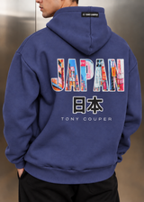 TONY COUPER - Ανδρικό μακρυμάνικο φούτερ με κουκούλα Japan - Berry H27/25