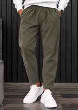 HENRY CLOTHING Ανδρικό παντελόνι κοτλέ χακί 8-032-khaki