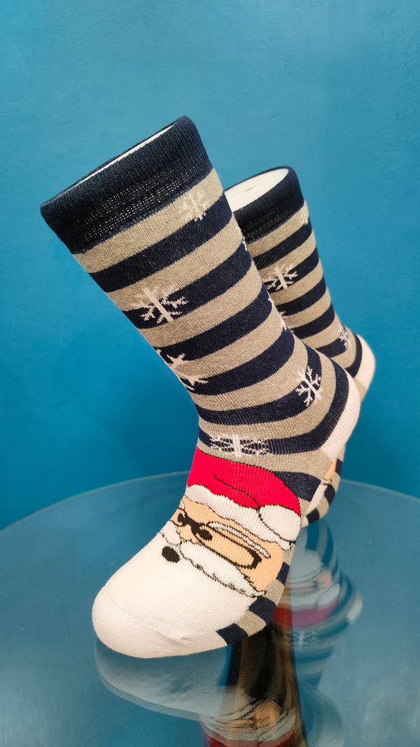 V-tex socks stripped santa  - blue