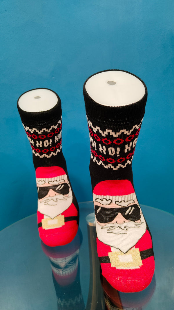 V-tex socks santa wearing sunglasses - black