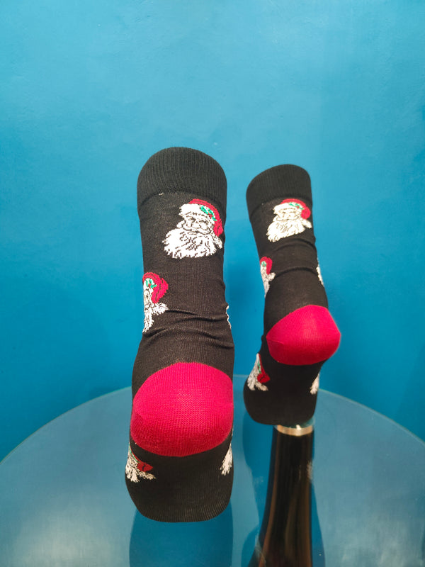 V-tex socks smiling santa detailed - black