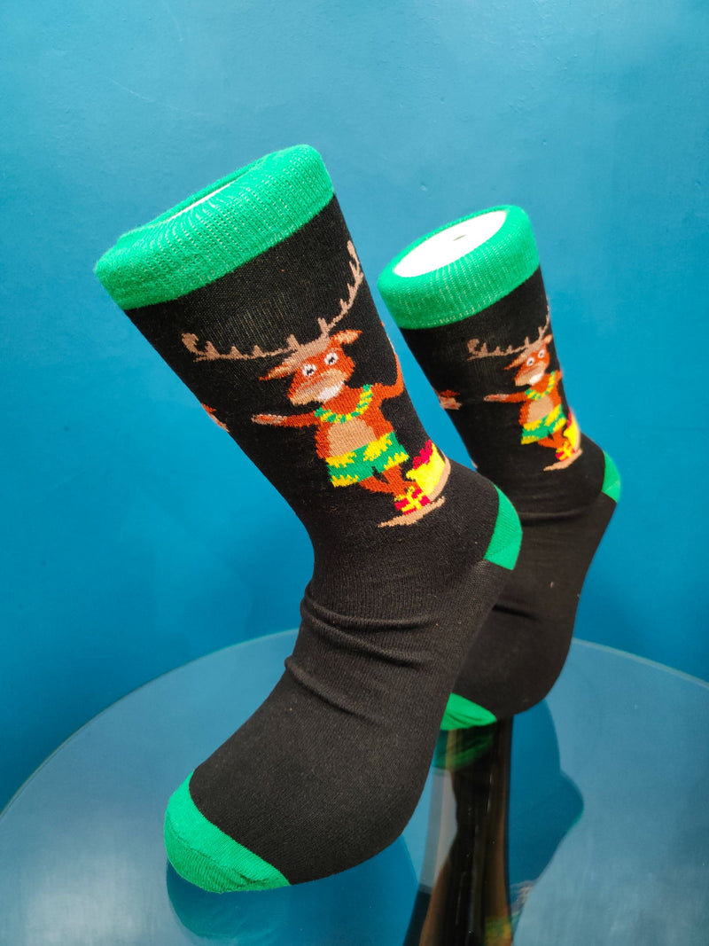 V-tex socks vacation reindeer - black