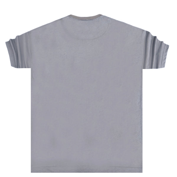Ανδρική κοντομάνικη μπλούζα Henry clothing - 3-432 - faith logo γκρι
