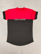 Tony couper -TT21/47 -  half black tee - red