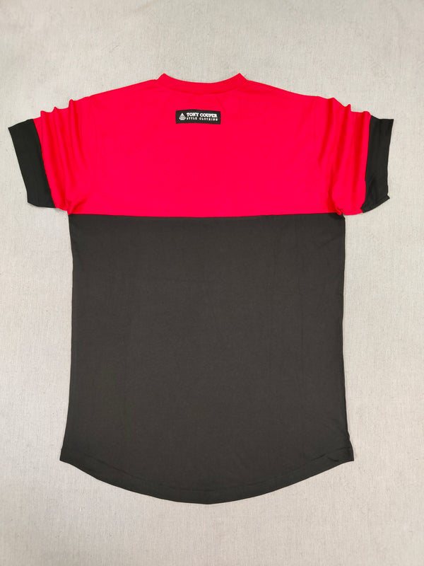 Tony couper -TT21/47 -  half black tee - red