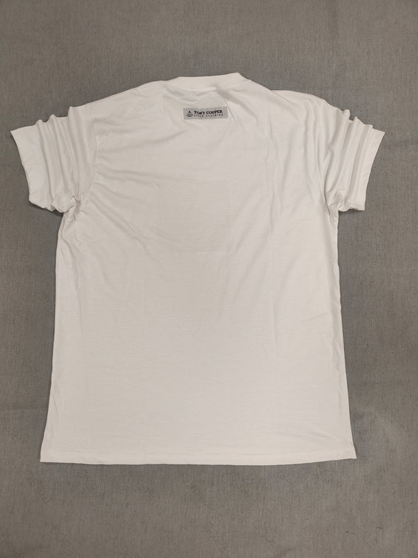 Tony couper - TT22/62 - sq logo tee - white