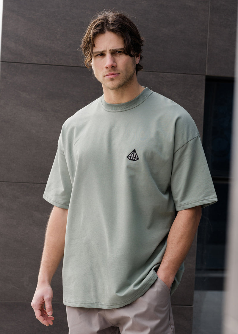 Ανδρική κοντομάνικη μπλούζα Tony couper - TO25/19 - diamond oversized t-shirt ανοιχτό χακί