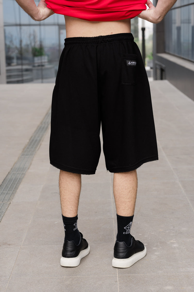 Ανδρική βερμούδα κάργκο Tony Couper - V25/2 - basic cargo oversize shorts μαύρο