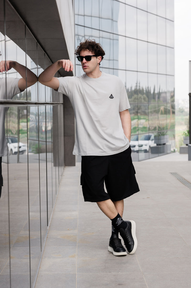 Ανδρική βερμούδα κάργκο Tony Couper - V25/2 - basic cargo oversize shorts μαύρο