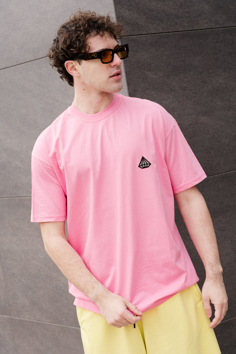 Ανδρική κοντομάνικη μπλούζα Tony couper - TO25/19 - diamond oversized t-shirt ροζ