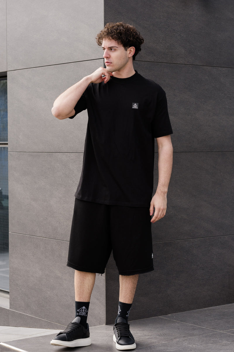 Ανδρική βερμούδα κάργκο Tony Couper - V25/2 - basic cargo oversize shorts μαύρο