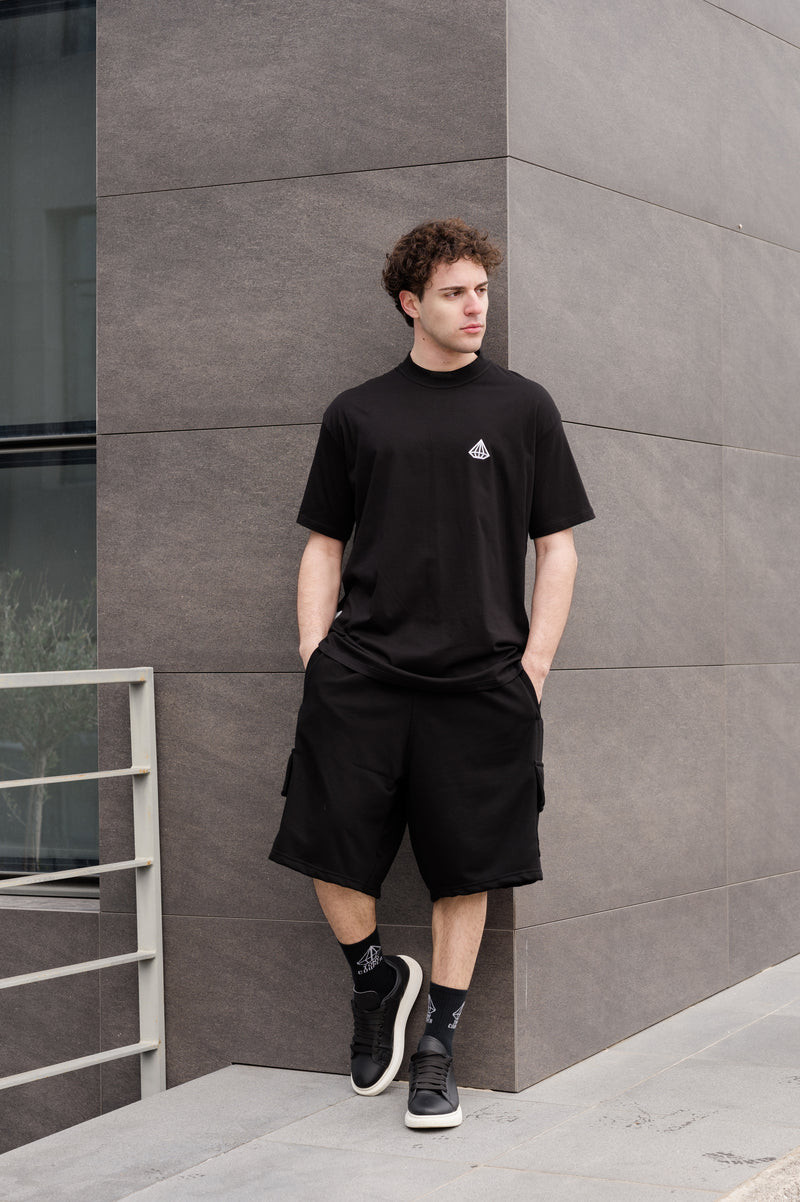 Ανδρική βερμούδα κάργκο Tony Couper - V25/2 - basic cargo oversize shorts μαύρο