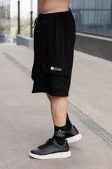 Ανδρική βερμούδα κάργκο Tony Couper - V25/2 - basic cargo oversize shorts μαύρο