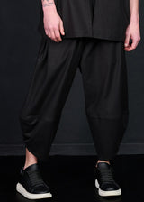 Ανδρικό παντελόνι με άνετη γραμμή Tony Couper - P26/1 - black loose pants μαύρο