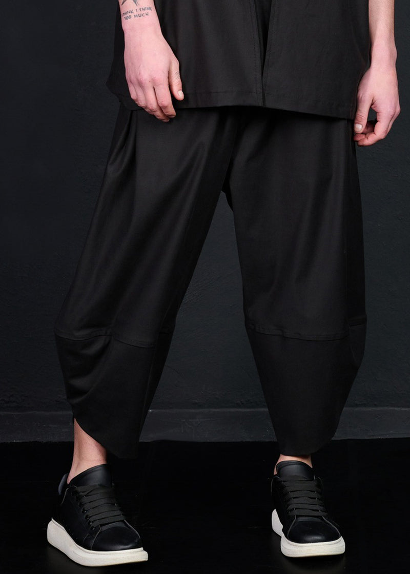 Ανδρικό παντελόνι με άνετη γραμμή Tony Couper - P26/1 - black loose pants μαύρο