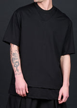Ανδρική κοντομάνικη μπλούζα Tony couper - TO25/11 - double V oversized fit t-shirt μαύρο