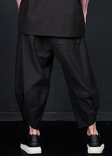 Ανδρικό παντελόνι με άνετη γραμμή Tony Couper - P26/1 - black loose pants μαύρο