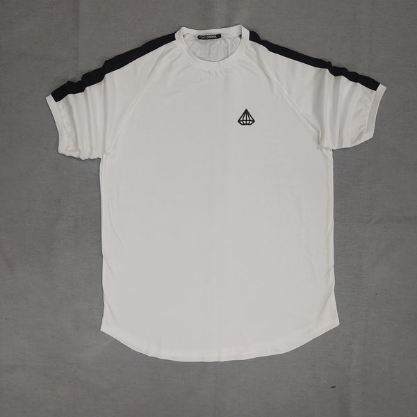 Tony couper  - TT21/6 - black stripe tee -  White