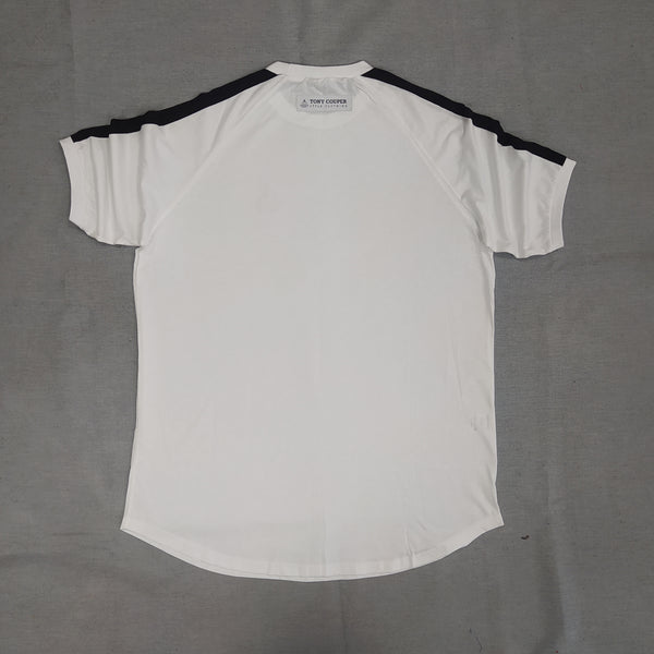 Tony couper  - TT21/6 - black stripe tee -  White