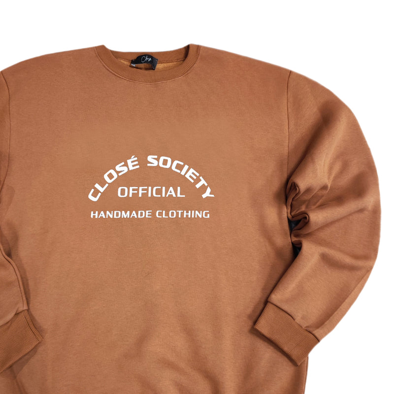 Close society - W23-853 - 180 degree big logo - brown