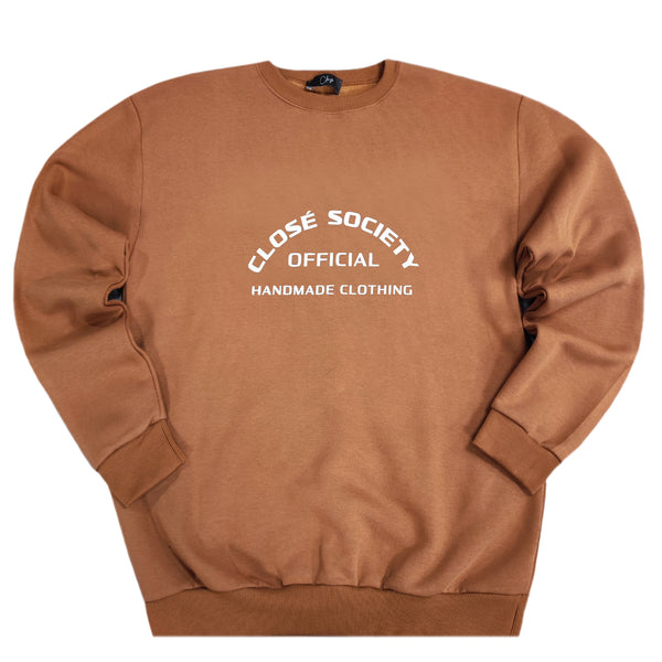 Close society - W23-853 - 180 degree big logo - brown