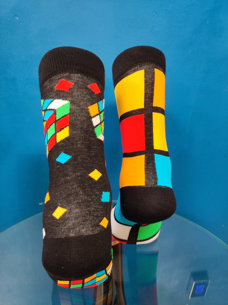 V-tex socks rubik's cube - black