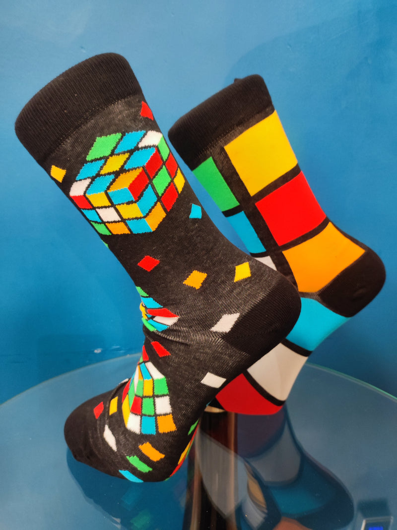 V-tex socks rubik's cube - black