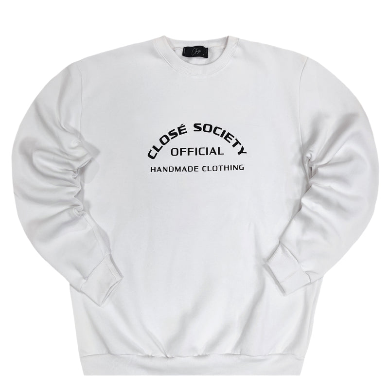 Close society - W23-853 - 180 degree big logo - white