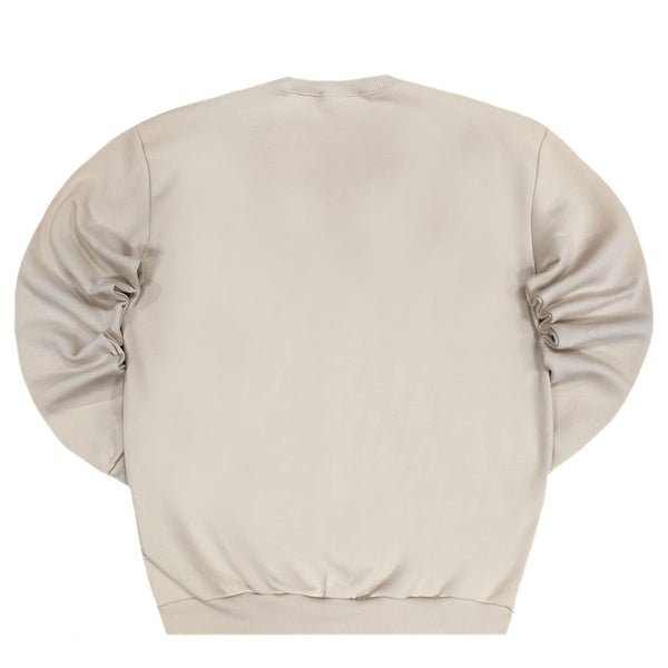 Close society - W23-866 - handmade logo sweatshirt - beige