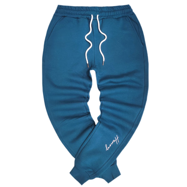 Henry clothing - 6-347 - calligraphy sweatpants - blue