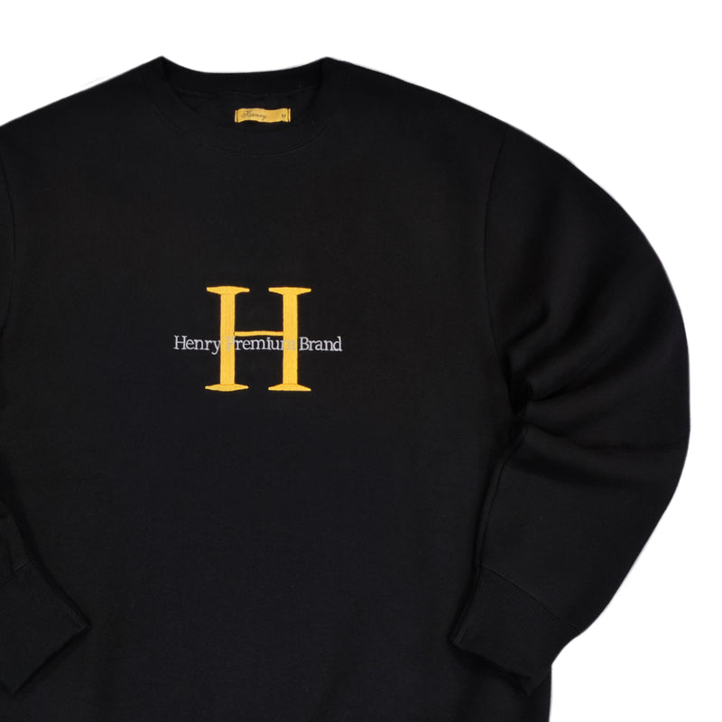 Henry clothing - 3-500 - premium gold logo sweatshirt - black