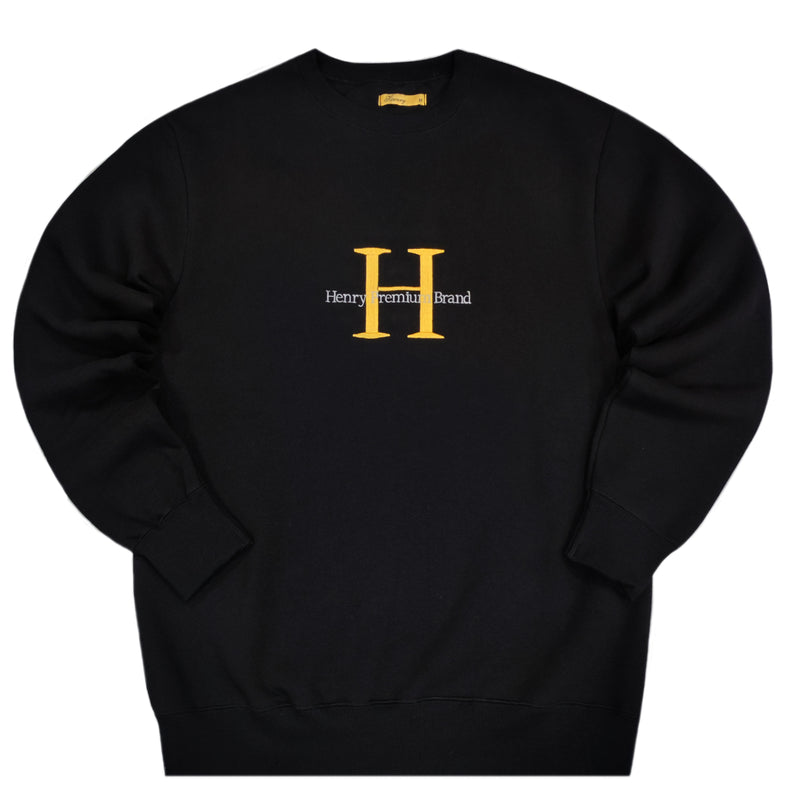 Henry clothing - 3-500 - premium gold logo sweatshirt - black