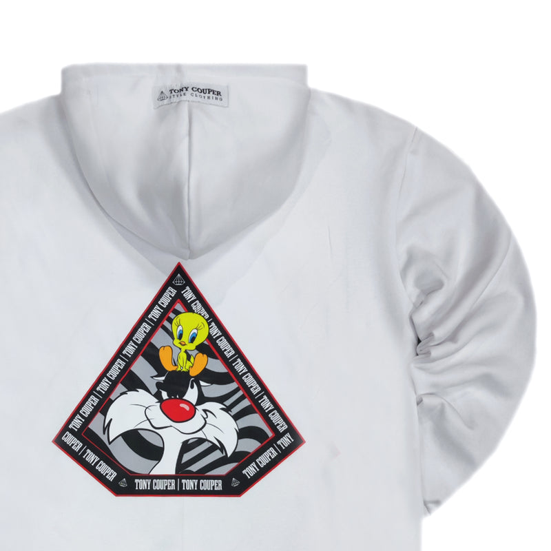 Tony couper  - H24/12 - silvester X Tweety hoodie - white