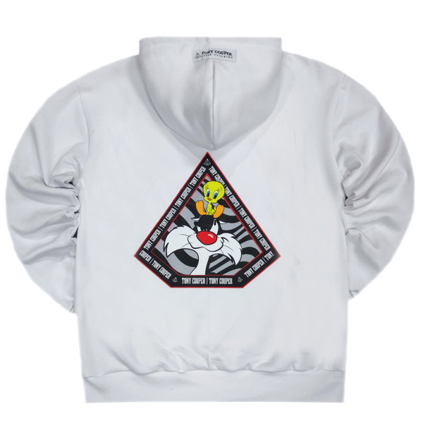 Tony couper  - H24/12 - silvester X Tweety hoodie - white