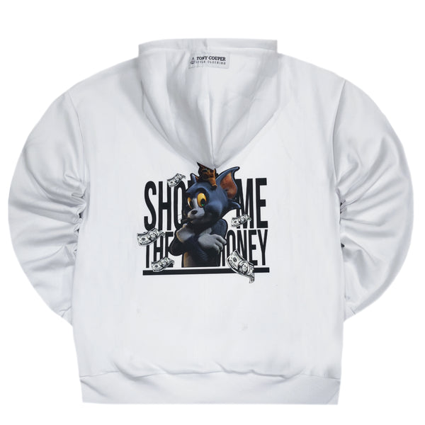 Tony couper  - H24/15 -tom and jerry hoodie - white