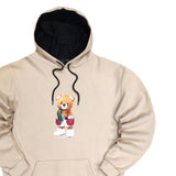 Close society - W23-935 - champion teddy bear logo hoodie - beige