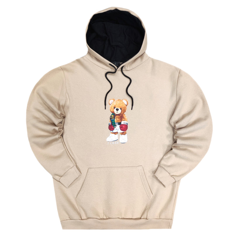 Close society - W23-935 - champion teddy bear logo hoodie - beige