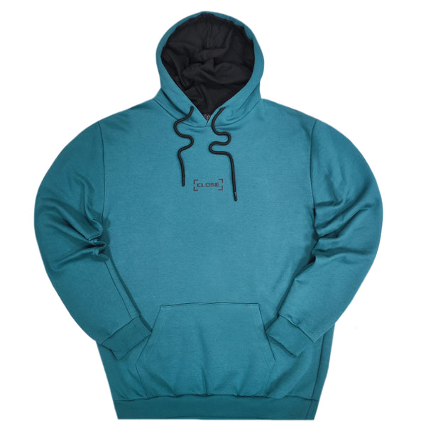 Close society - W23-946 - border logo hoodie - petrol