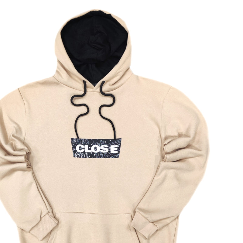 Close society - W23-921 - black stamp logo hoodie - beige